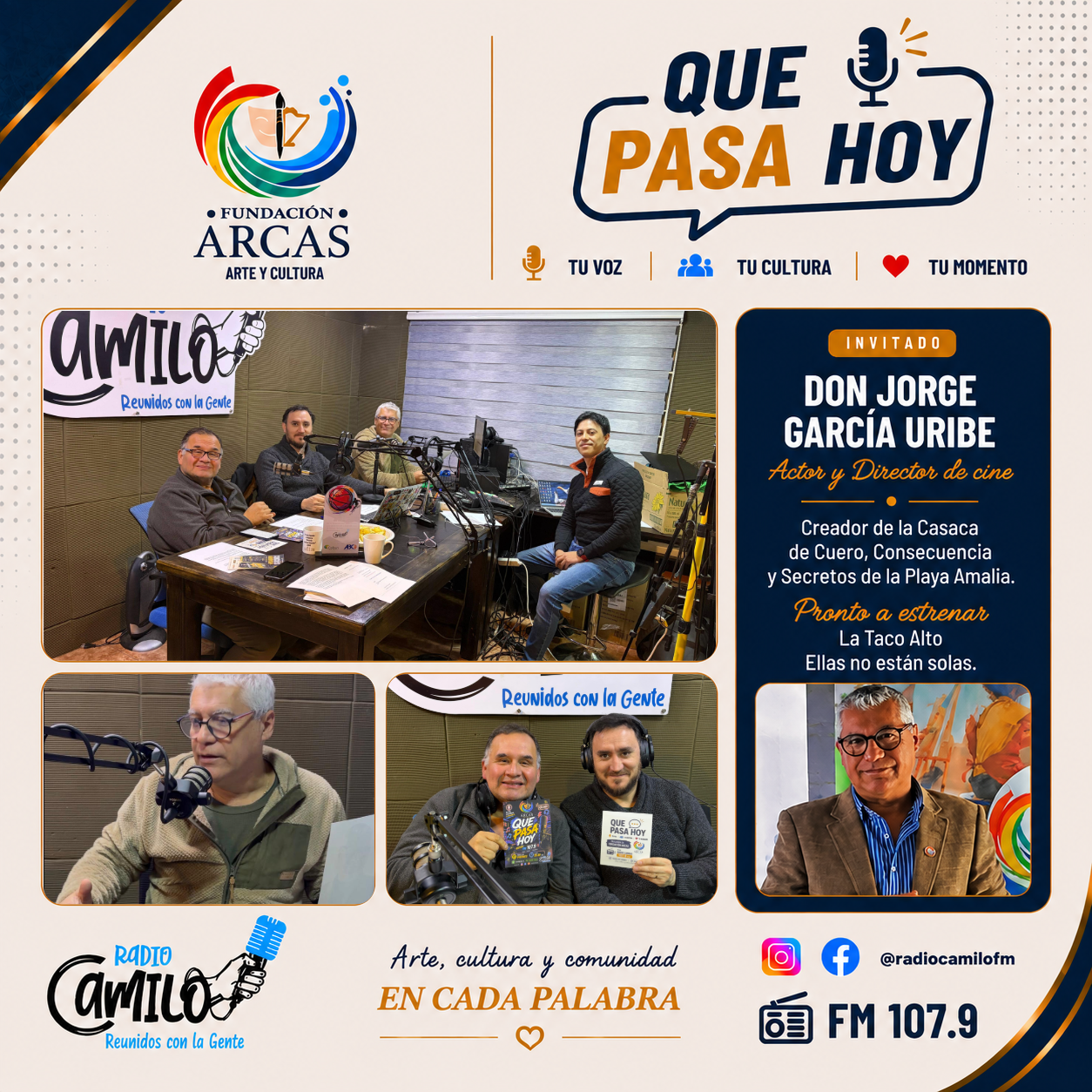 Jorge García Uribe conversando sobre trayectoria y producciones en radio