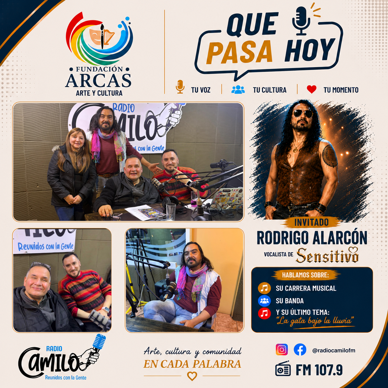 Rodrigo Alarcón de Grupo Sensitivo en entrevista radial